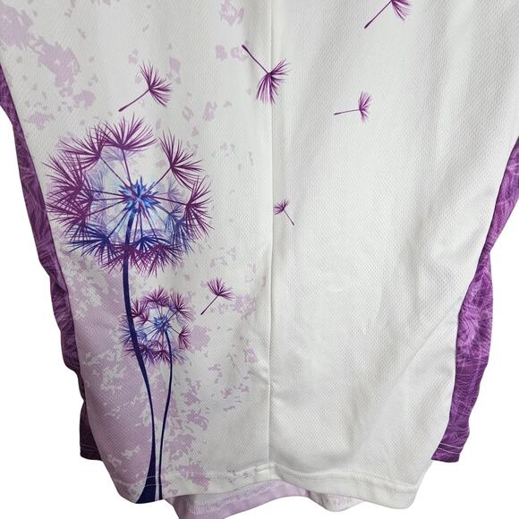Primal Cycling Jersey Women S Purple Dandelion WIsh Bike Shirt Athletic Top - Picture 3 of 8